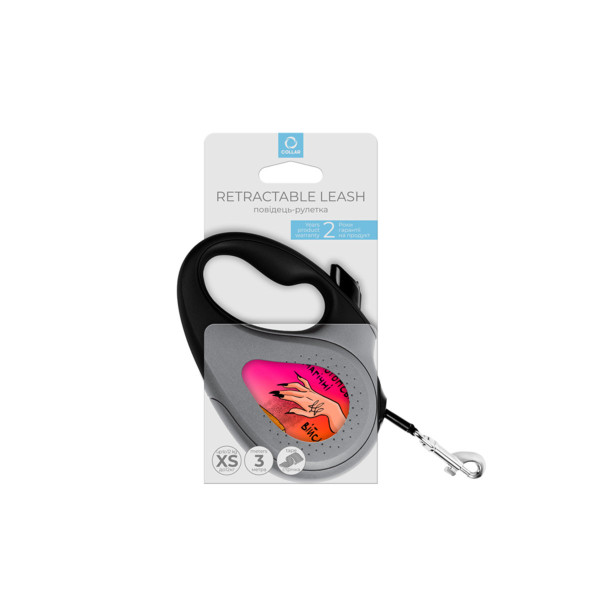 Поводок-рулетка для собак WAUDOG R-leash, рисунок "Конотопские магические войска", XS, до 12 кг, 3 м, светоотражающая черная лента