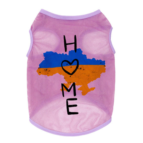 Майка для собак WAUDOG Clothes малюнок "Дім", сітка, M, B 38-41 см, C 20-23 см рожевий