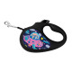 Повідець-рулетка для собак WAUDOG R-leash, малюнок "Рік та Морті 1", M, до 25 кг, 5 м, світловідбиваюча стрічка чорний