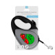 Поводок-рулетка для собак WAUDOG R-leash, рисунок "Калина", L, до 50 кг, 5 м, светоотражающая черная лента
