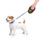 Поводок-рулетка для собак WAUDOG R-leash, рисунок "Калина", S, до 15 кг, 5 м, светоотражающая черная лента