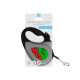 Поводок-рулетка для собак WAUDOG R-leash, рисунок "Калина", S, до 15 кг, 5 м, светоотражающая черная лента