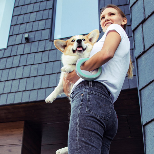 Повідець-рулетка для собак WAUDOG R-leash, кругла, XS-M, до 40 кг, 2,9 м, світловідбиваюча стрічка салатовий