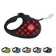Повідець-рулетка для собак WAUDOG R-leash, малюнок "Шотландка", L, до 50 кг, 5 м, світловідбиваюча стрічка чорний