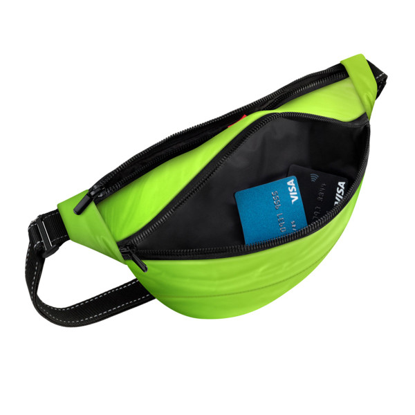Поясна сумка - бананка WAUDOG Family зі знімним ременем, розмір 33*17*10 см салатовий