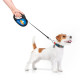 Поводок-рулетка для собак WAUDOG R-leash, рисунок "Знамя", S, до 15 кг, 5 м, светоотражающая лента черный