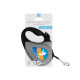 Поводок-рулетка для собак WAUDOG R-leash, рисунок "Знамя", S, до 15 кг, 5 м, светоотражающая лента черный