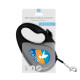 Поводок-рулетка для собак WAUDOG R-leash, рисунок "Знамя", L, до 50 кг, 5 м, светоотражающая лента черный