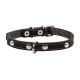 Ошейник "CoLLaR" одинарный с украшениями (ширина 12мм, длина 24-32см) черный