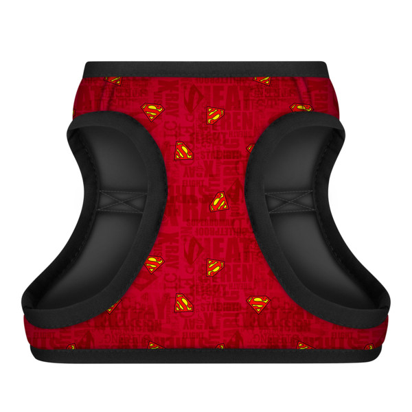 Шлея для собак м'яка WAUDOG Clothes з QR паспортом, малюнок "Супермен червоний", XS3, В 32-35 см, С 22-24 см