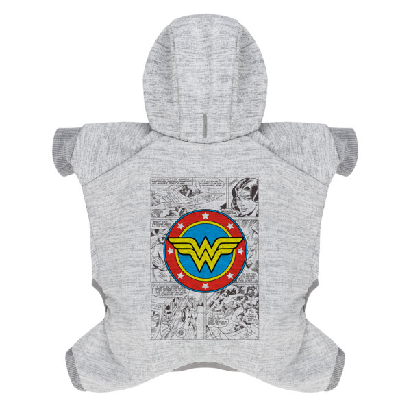 Комбінезон для собак WAUDOG Clothes малюнок "Чудо-жінка комікс", софтшелл, XS25, B 32-36 см, С 22-25 см