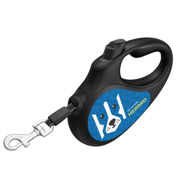 Поводок-рулетка для собак WAUDOG R-leash, рисунок "Патрон", L, до 50 кг, 5 м, светоотражающая лента