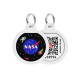 Адресник для собак и кошек металлический WAUDOG Smart ID с QR паспортом, рисунок "NASA", круг, Д 25 мм