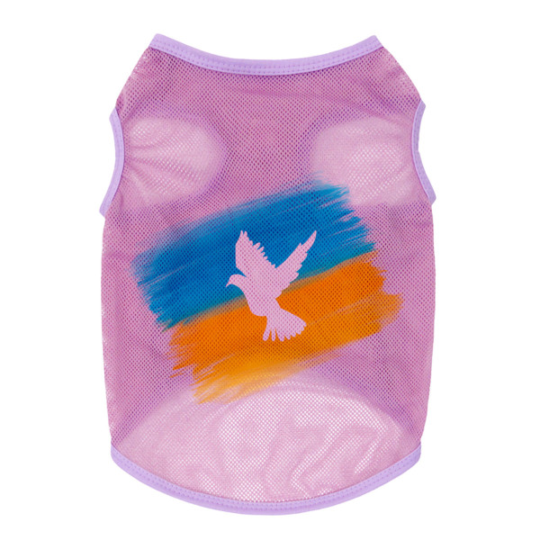 Майка для собак WAUDOG Clothes малюнок "Прапор", сітка, L, B 42-45 см, C 28-31 см рожевий