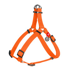 Шлея для собак водостійка WAUDOG Waterproof, з QR-паспортом, металева пряжка-фастекс, XS, Ш 15 мм, Д 30-39 см помаранчевий