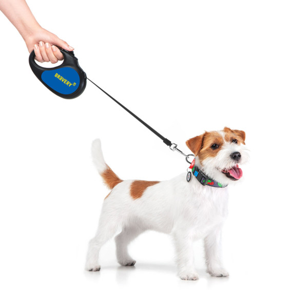 Поводок-рулетка для собак WAUDOG R-leash, рисунок "Смелость", S, до 15 кг, 5 м, светоотражающая черная лента