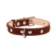 Ошейник "CoLLaR" двойной с украшениями (ширина 25мм, длина 38-50см) коричневый
