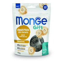 Ласощі для собак Monge Gift Dog Training качка з бананом, 150 г