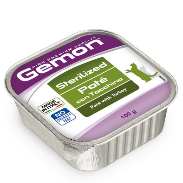 Вологий корм для котів Gemon Cat Wet Sterilized індичка, 100 г
