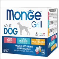 Влажный корм для собак Monge Dog Grill Mix треска, индейка с курицей, говядина, 1.2 кг