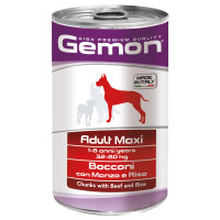 Влажный корм для собак Gemon Dog Wet Maxi Adult кусочки с говядиной и рисом, 1.25 кг