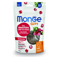 Лакомство для кошек Monge Gift Cat Sterilsed с уткой и клюквой, 60 г