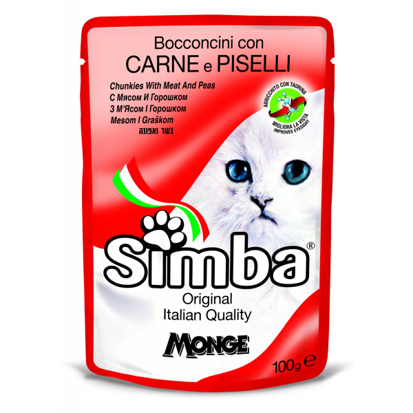 Вологий корм для котів Simba Cat Wet м'ясний, 100 г