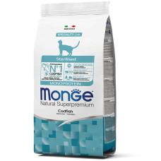 Сухий корм для котів Monge Cat Sterilised з тріскою, 1.5 кг