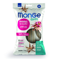 Ласощі для цуценят Monge Gift Dog Puppy and Junior Medium & Maxi свинина з коренем кігтя диявола, 210 г
