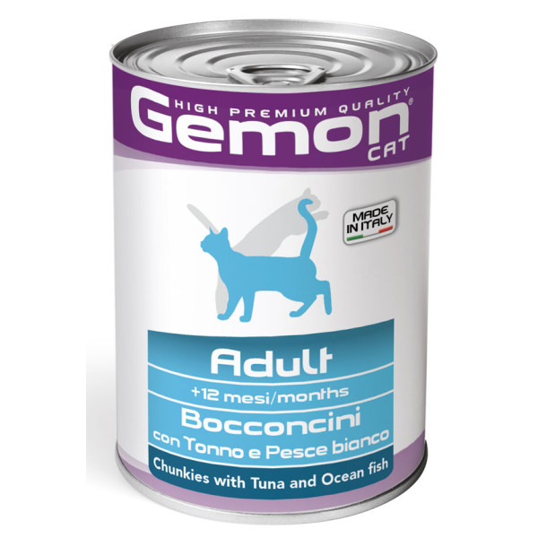 Вологий корм для котів Gemon Cat Wet Adult тунець та океанічна риба, 415 г