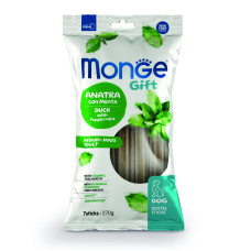 Ласощі для собак Monge Gift Dog Medium & Maxi качка з м'ятою, 270 г
