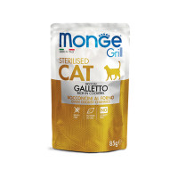 Влажный корм для кошек Monge Cat Grill Sterilised курица, 85 г