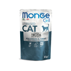 Вологий корм для котів Monge Cat Grill Sterilised форель, 85 г