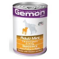 Влажный корм для собак Gemon Dog Wet Mini Adult кусочки с курицей и рисом, 415 г