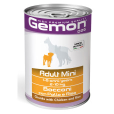 Вологий корм для собак Gemon Dog Wet Mini Adult шматочки з куркою и рисом, 415 г