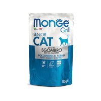 Влажный корм для кошек Monge Cat Grill Senior макрель (скумбрия), 85 г
