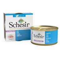 Schesir Tuna ШЕЗИР ТУНЕЦ в бульоне натуральные консервы для кошек, влажный корм, банка 85г 0.085 кг.