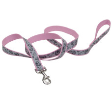 Coastal Lazer Brite Reflective Leash КОСТАЛ ЛАЗЕР БРАЙТ світловідбивний повідець для собак, 2.5смХ1.8м , Серця рожевий см.