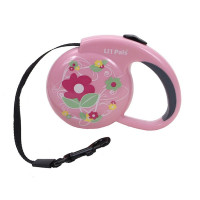 Coastal Li`l Pals Fashionable Leash КОСТАЛ ЛИТТЛ ПЕЛС рулетка-поводок для собак до 7кг, лента 3.6м, Розовый цветок см.