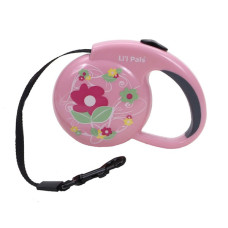 Coastal Li`l Pals Fashionable Leash КОСТАЛ ЛІТТЛ ПЕЛС рулетка-повідець для собак до 7кг, стрічка 3.6м , Рожева квітка см.