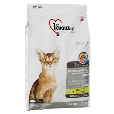 1st Choice Adult Hypoallergenic ФЕСТ ЧОЙС ГІПОАЛЕРГЕННИЙ КАЧКА БАТАТ беззерновий сухий суперпреміум корм для котів , 5.44 кг., Пакунок см.