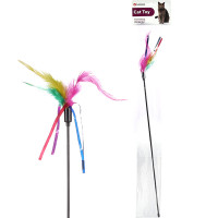Flamingo Teaser Feathers ФЛАМІНГО ДРАЖНИЛКА з кольоровим пір’ям, іграшка для котів , 48 см см.