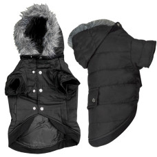 Flamingo Polar Black ФЛАМІНГО КУРТКА З КАПЮШОНОМ одяг для собак , 34 см см.