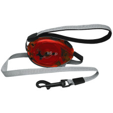 Flamingo Dogx2GO Belt Glassy L ФЛАМІНГО БЕЛТ ГЛАССІ повідець рулетка для собак до 35кг, світловідбивна стрічка 2м , 2 м, до 35 кг см., Червоний см.