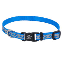 Coastal Lazer Brite Reflective Collar КОСТАЛ ЛАЗЕР БРАЙТ световозвращающий ошейник для собак, 1х20-30см, Голубая волна см., 1 х 20-30 см см.