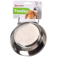 Flamingo Feeder With Hook ФЛАМИНГО КОРМНИЦА НАВЕСНА с крючками для кроликов, крупных попугаев, 15 см см., 0.98 л.