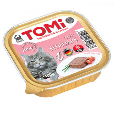 TOMi Shrimps ТОМИ КРЕВЕТКИ консерви для котів, паштет , 0.1 кг.