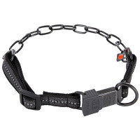 Sprenger Adjustable Collar with Assembly Chain СПРЕНГЕР РЕГУЛИРУЕМЫЙ ОШЕЙНИК с нейлоном для собак, среднее звено, нержавеющая сталь, Черный - вороненая сталь см., 3 мм, 55-60 см см.