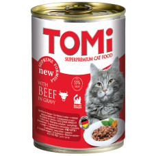TOMi Beef ТОМІ ЯЛОВИЧИНА консерви для котів, вологий корм, банка 400г , 0.4 кг.