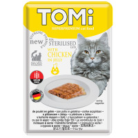 TOMi Sterilised Chicken in Jelly ТОМІ СТЕРІЛАЙЗИД КУРКА В ЖЕЛЕ консерви для стерилізованих котів, вологий корм, пауч 85г , 0.085 кг.